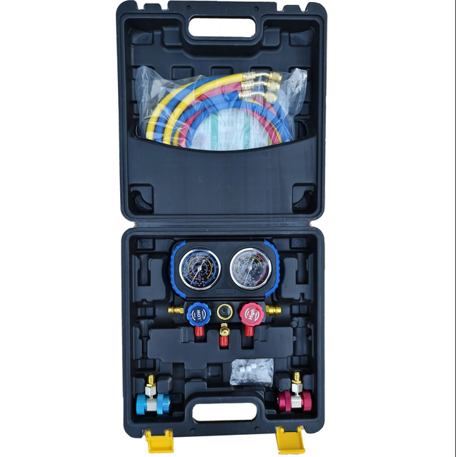 AC Diagnostic Pressure Gauge Set with Ball Valve