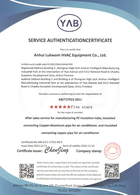 Lukwom Certification for Insulated Pipe Manufacturing