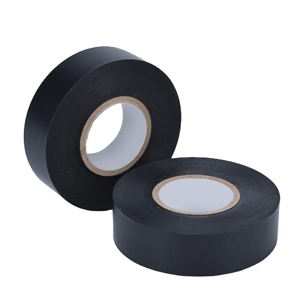 Applying PVC electrical insulation tape on HVAC system wiring